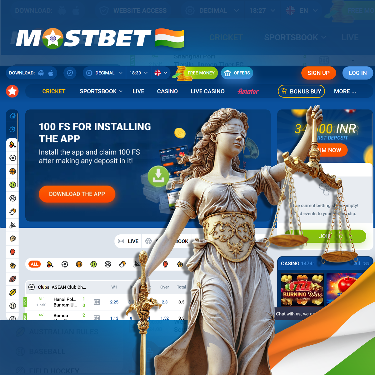 Mostbet is a legal and trusted betting company in India