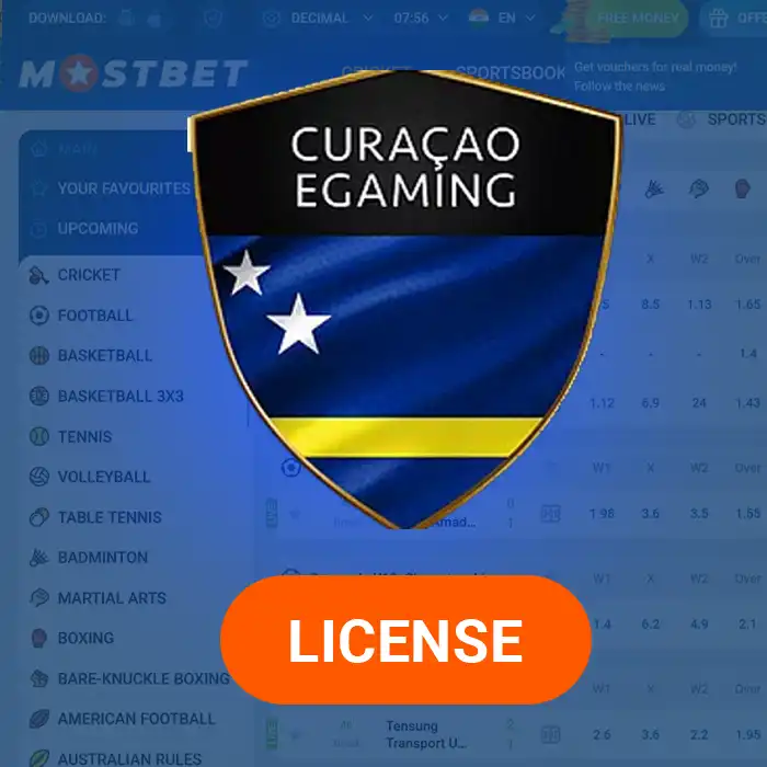 Mostbet bookmaker licence